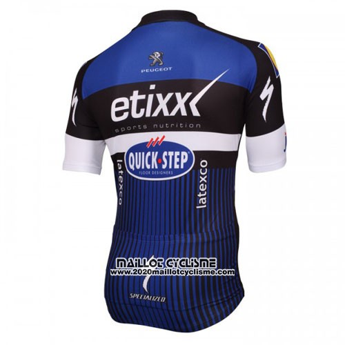 2016 Maillot Ciclismo Etixx Quick Step Blanc et Bleu Manches Courtes et Cuissard